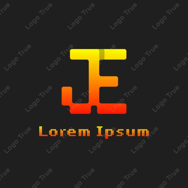 Letters JE Pixel Monogram Logo, suitable for any business with JE or EJ initials Prayoga Cahya