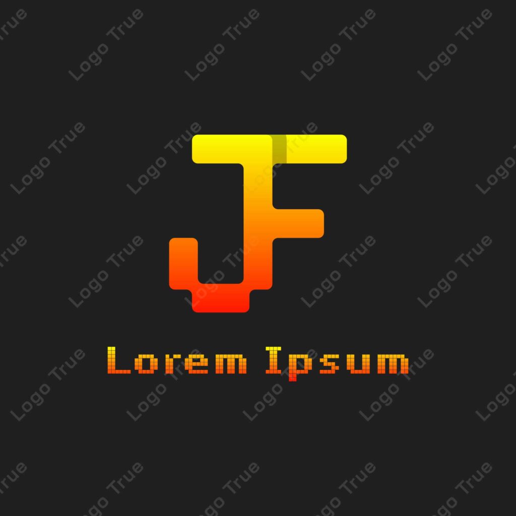 Letters JF Pixel Monogram Logo, suitable for any business with JF or FJ initials Prayoga Cahya