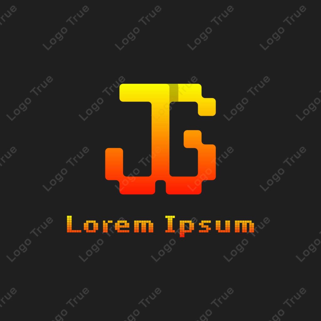 Letters JG Pixel Monogram Logo, suitable for any business with JG or GJ initials Prayoga Cahya