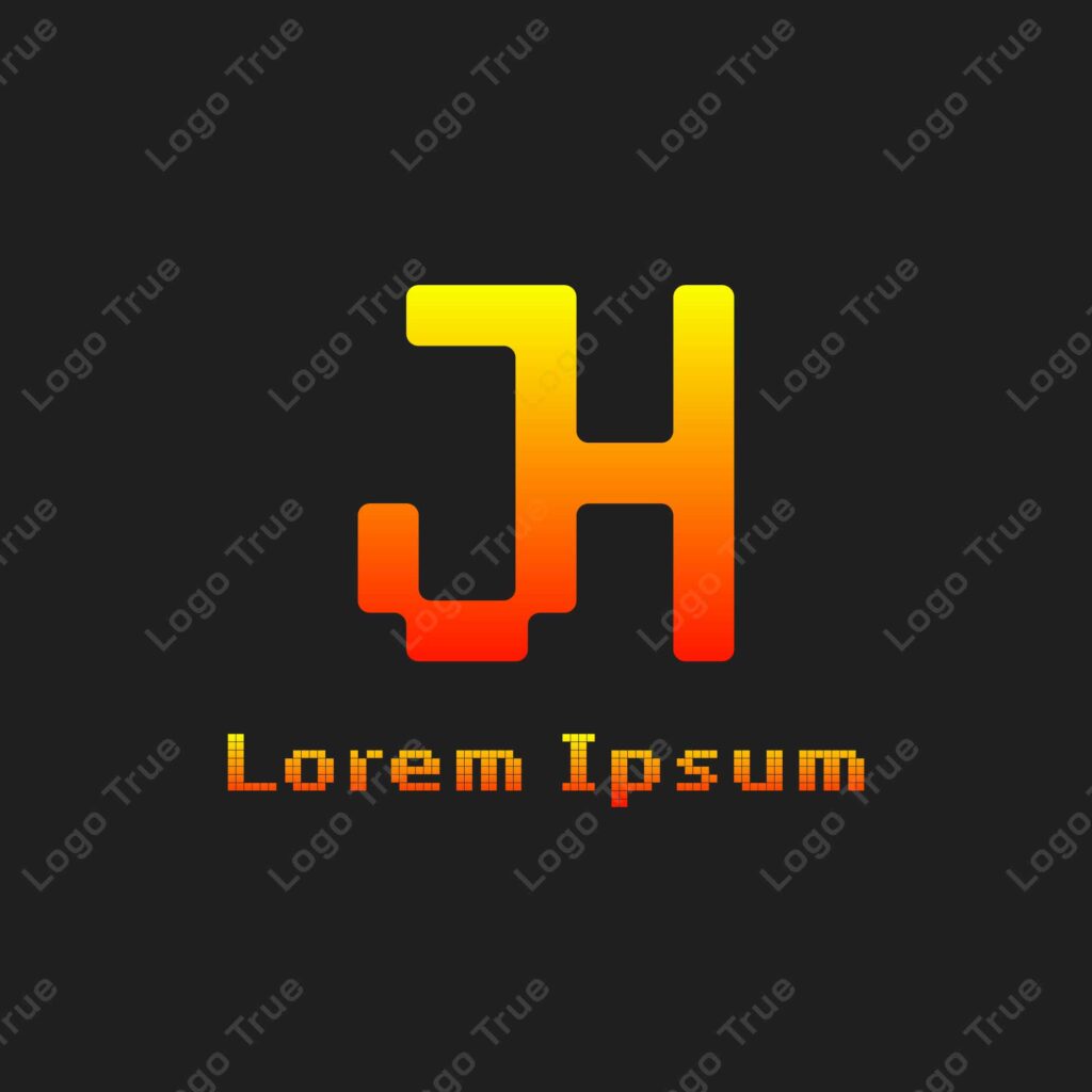 Letters JH Pixel Monogram Logo, suitable for any business with JH or HJ initials Prayoga Cahya