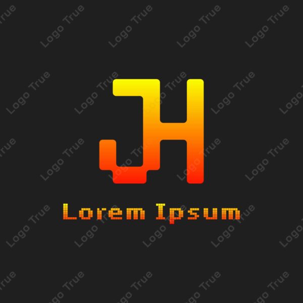 Letters JH Pixel Monogram Logo, suitable for any business with JH or HJ initials Prayoga Cahya