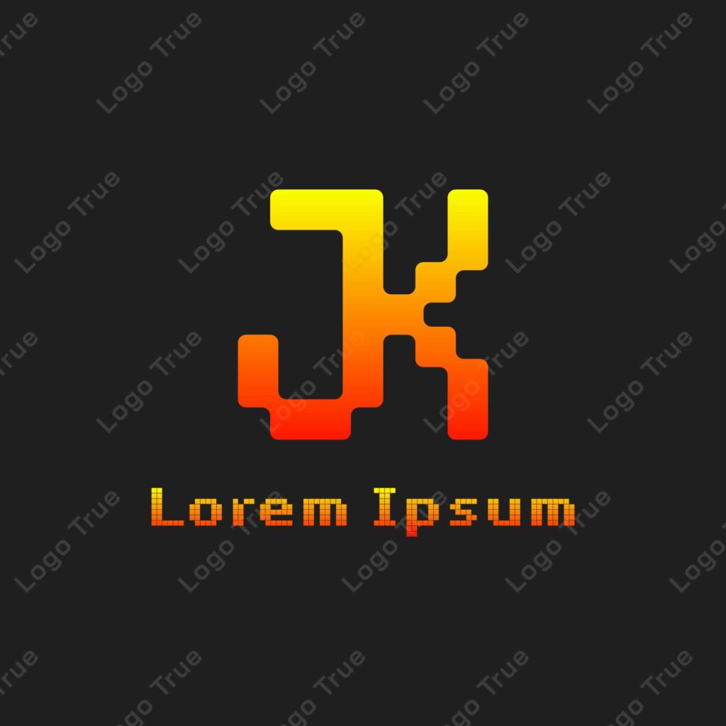 Letters JK Pixel Monogram Logo, suitable for any business with JK or KJ initials Prayoga Cahya