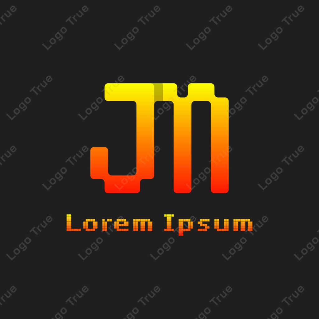 Letters JM Pixel Monogram Logo, suitable for any business with JM or MJ initials Prayoga Cahya