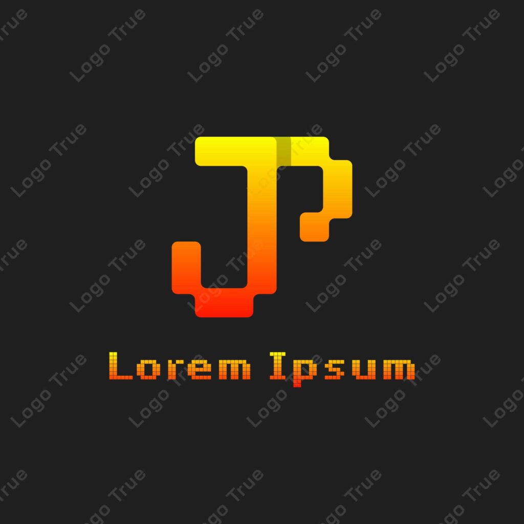 Letters JP Pixel Monogram Logo, suitable for any business with JP or PJ initials Prayoga Cahya