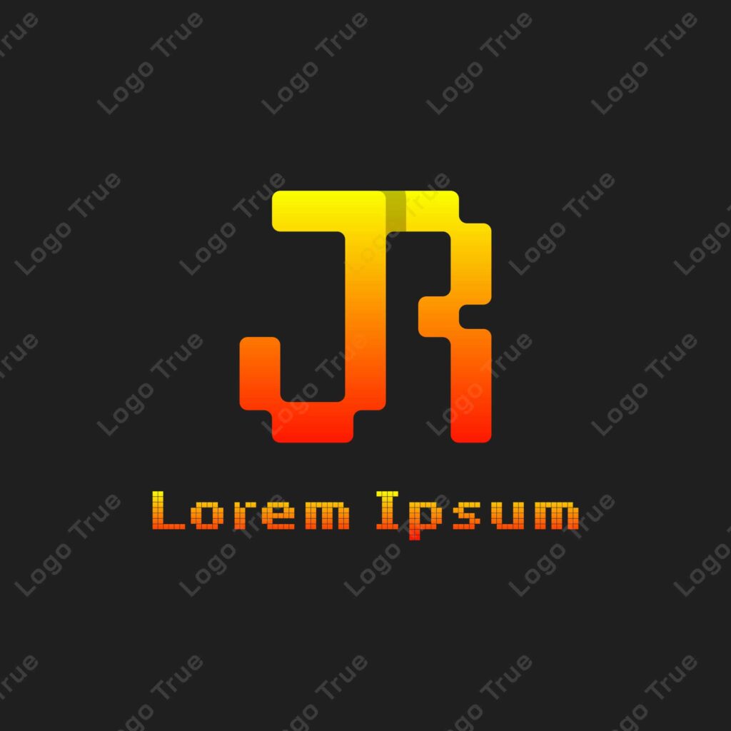 Letters JR Pixel Monogram Logo, suitable for any business with JR or RJ initials Prayoga Cahya