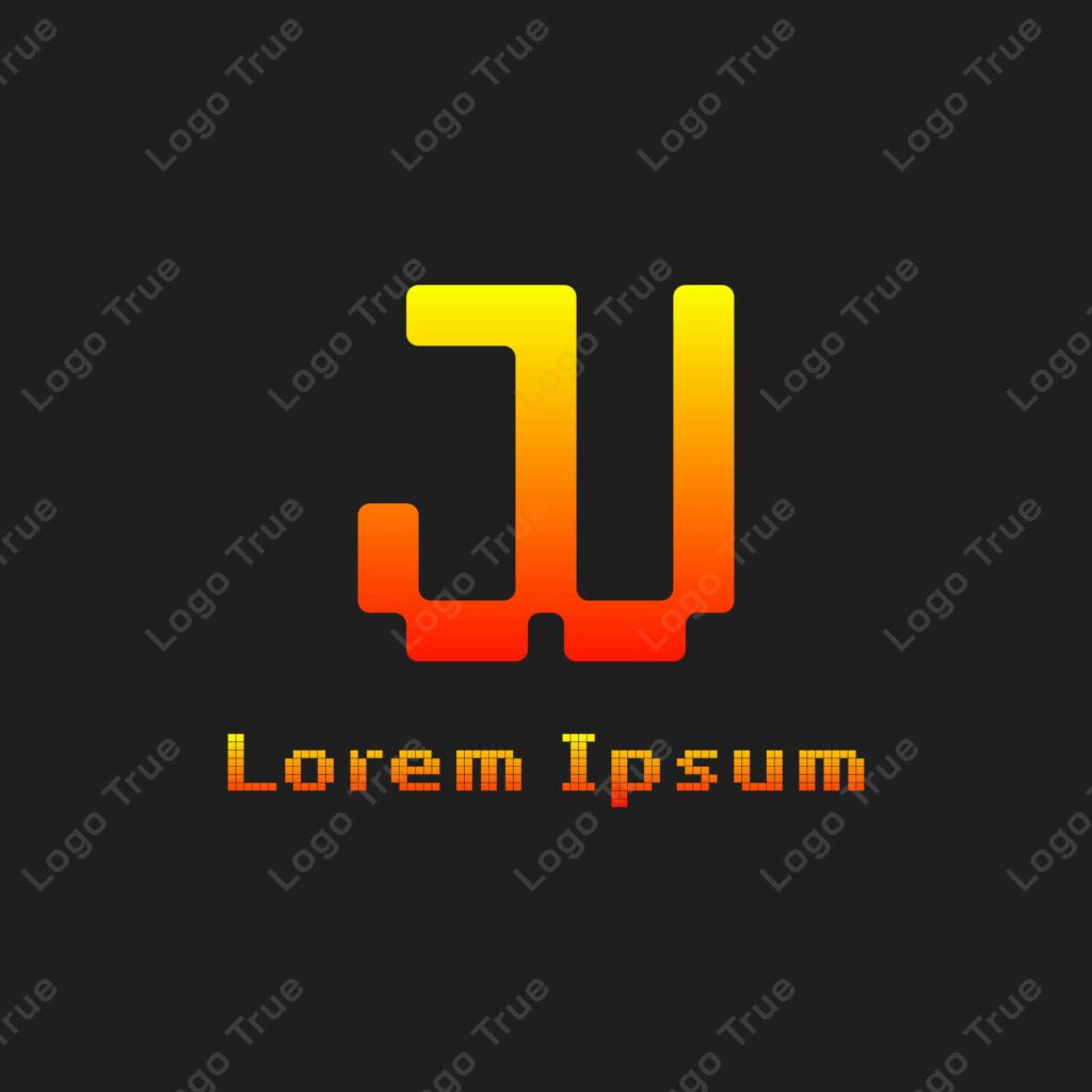 Letters JU Pixel Monogram Logo, suitable for any business with JU or UJ initials Prayoga Cahya