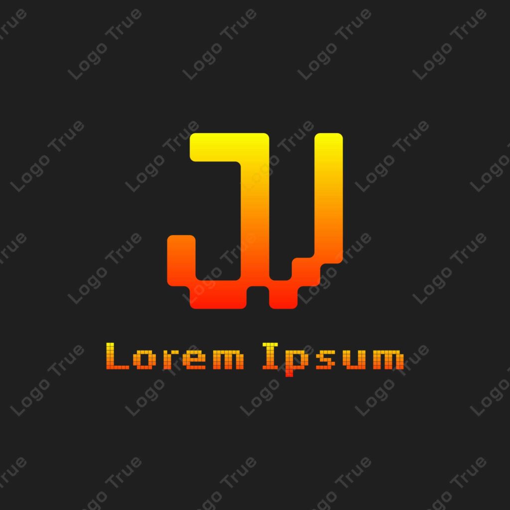Letters JV Pixel Monogram Logo, suitable for any business with JV or VJ initials Prayoga Cahya