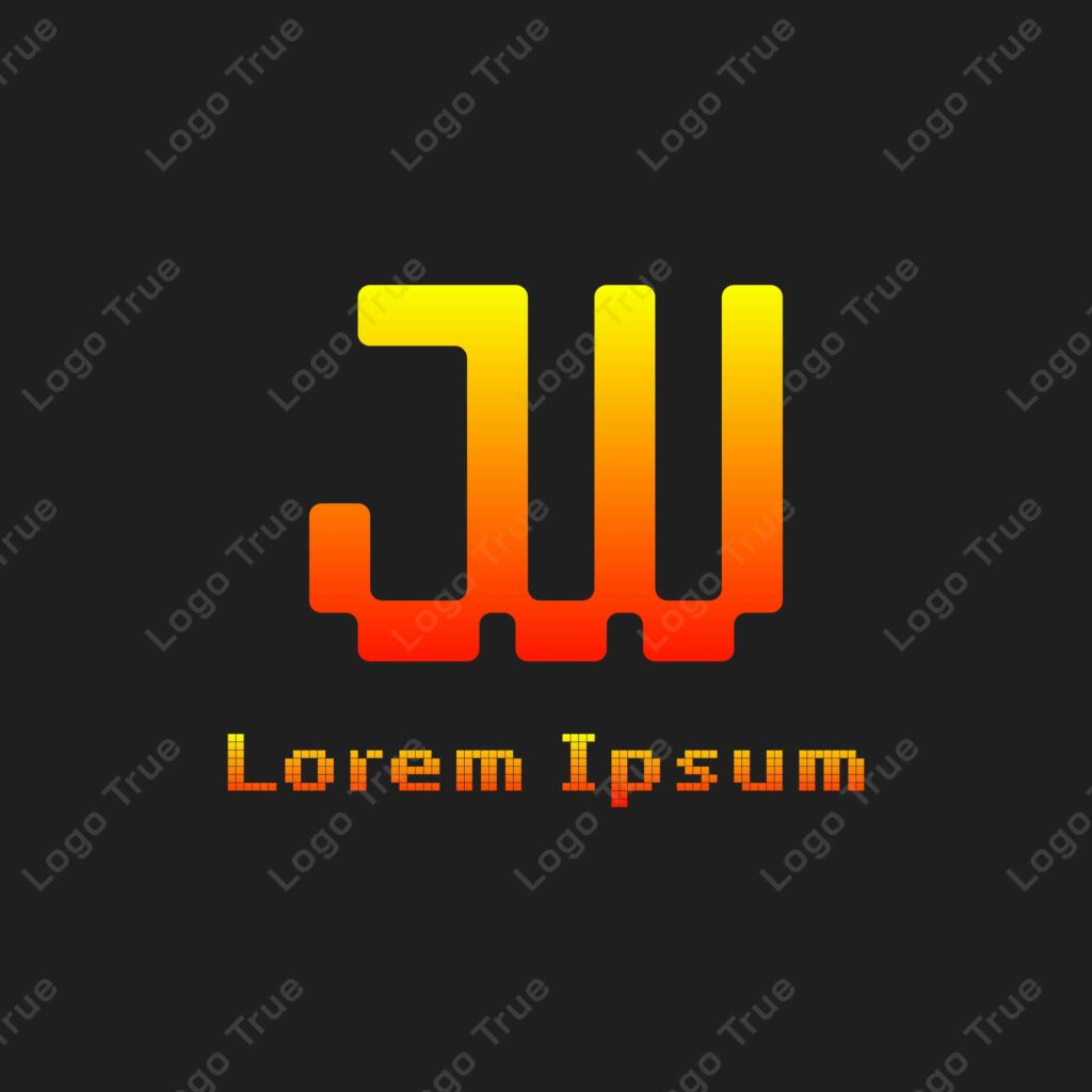 Letters JW Pixel Monogram Logo, suitable for any business with JW or WJ initials Prayoga Cahya