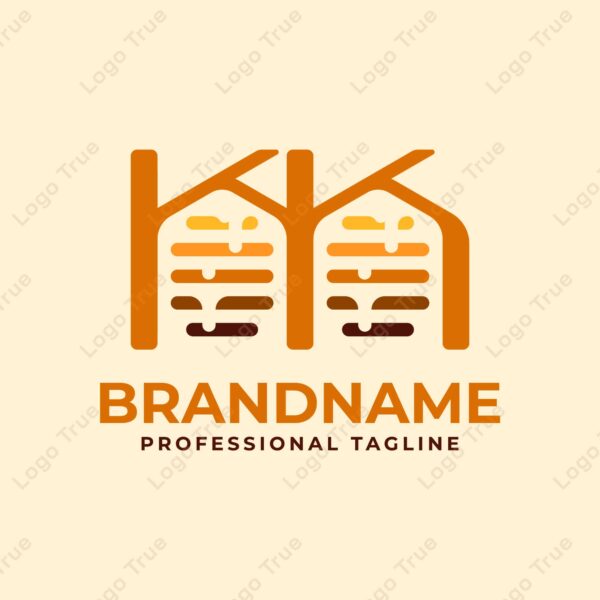 Letters KK Honeycomb Logo, Perfect for Beekeeping and Honey Producers Prayoga Cahya