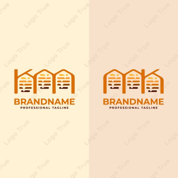 Letters KM and MK Honeycomb Logo, Perfect for Beekeeping and Honey Producers Prayoga Cahya