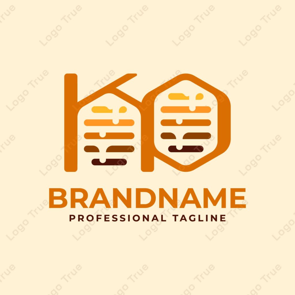 Letters KP Honeycomb Logo, Perfect for Beekeeping and Honey Producers Prayoga Cahya