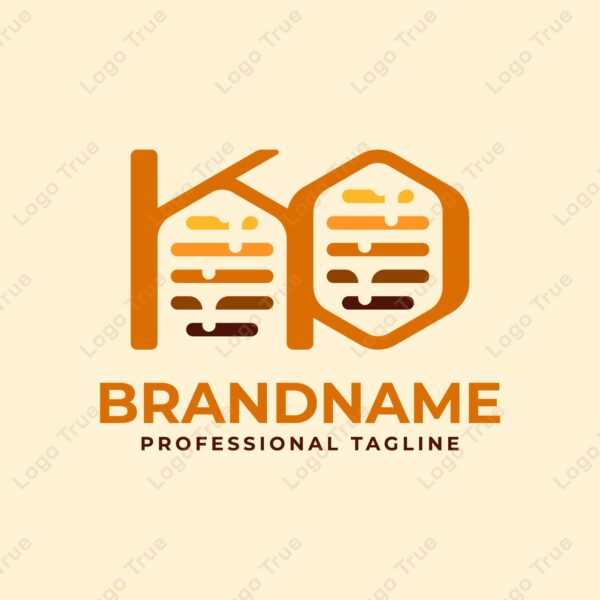 Letters KP Honeycomb Logo, Perfect for Beekeeping and Honey Producers Prayoga Cahya