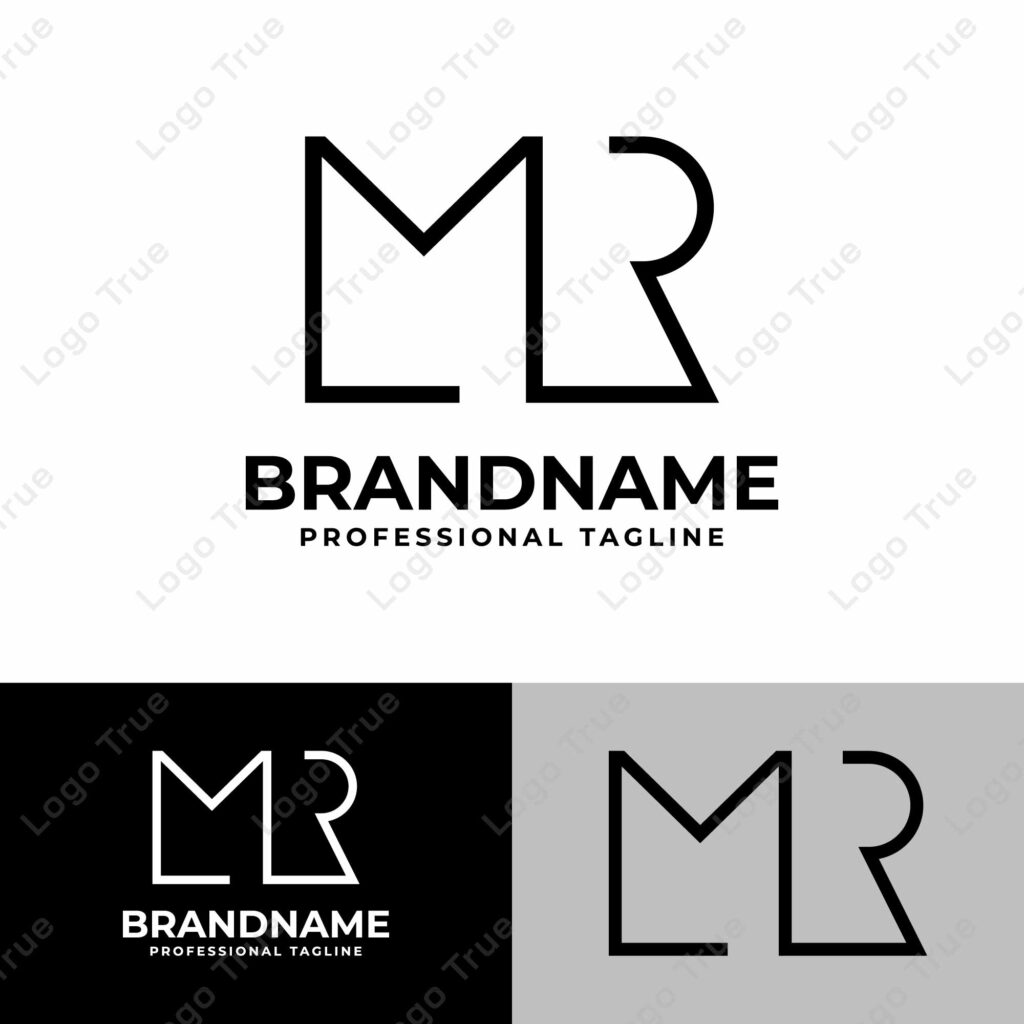 Letters MR and RM Monogram Logo, made in monoline for MR or RM initials Prayoga Cahya