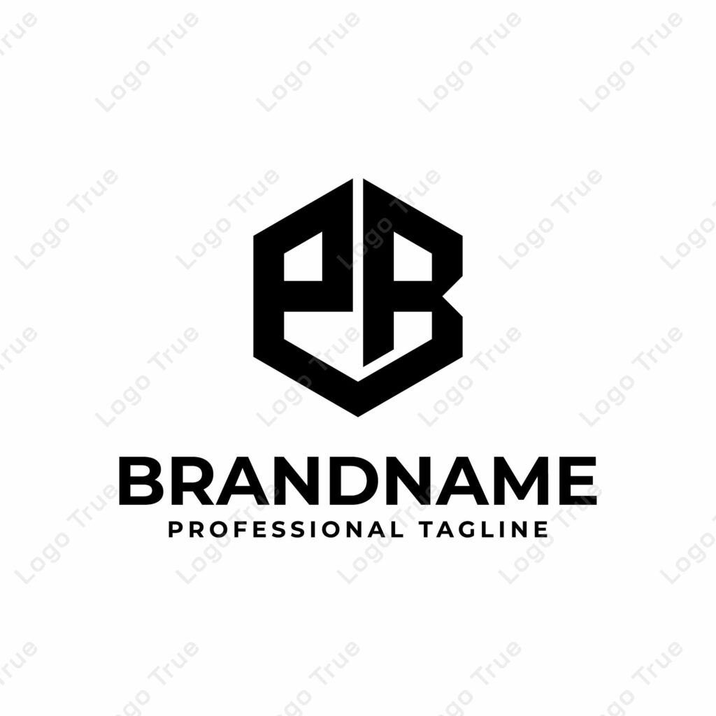 Letters PB PR Hexagon Logo, suitable for any business with BP PB RP or PR initials Prayoga Cahya