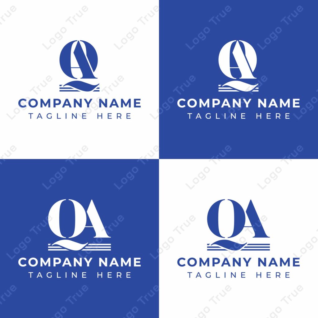 Letters QA and AQ Pillar Logo Set, suitable for business with AQ and QA related to Pillar Prayoga Cahya