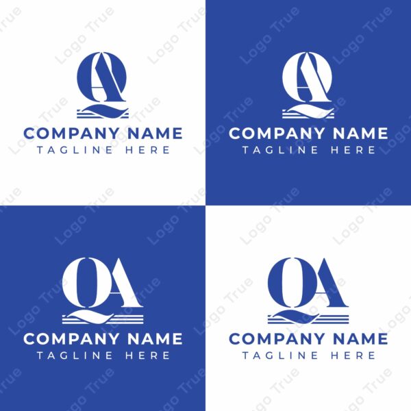 Letters QA and AQ Pillar Logo Set, suitable for business with AQ and QA related to Pillar Prayoga Cahya