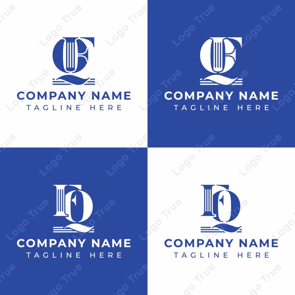 Letters QF and FQ Pillar Logo Set, suitable for business with FQ and QF related to Pillar Prayoga Cahya
