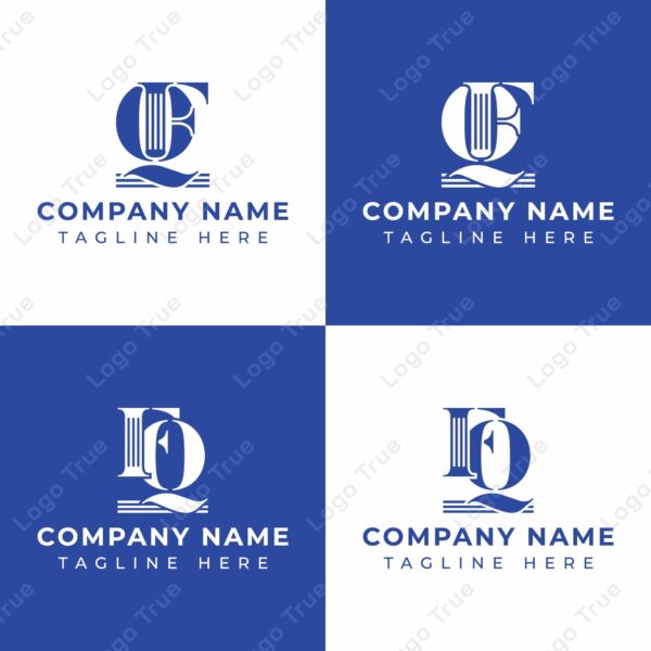 Letters QF and FQ Pillar Logo Set, suitable for business with FQ and QF related to Pillar Prayoga Cahya