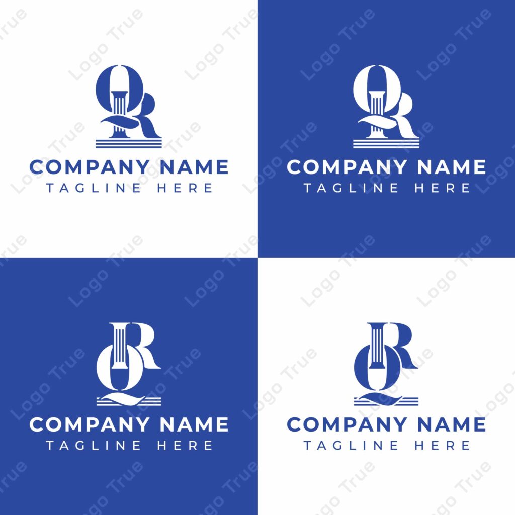 Letters QR and RQ Pillar Logo Set, suitable for business with RQ and QR related to Pillar Prayoga Cahya