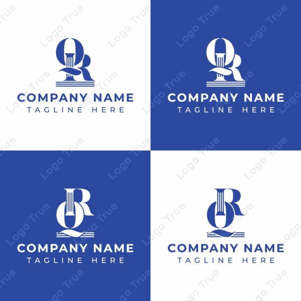 Letters QR and RQ Pillar Logo Set, suitable for business with RQ and QR related to Pillar Prayoga Cahya