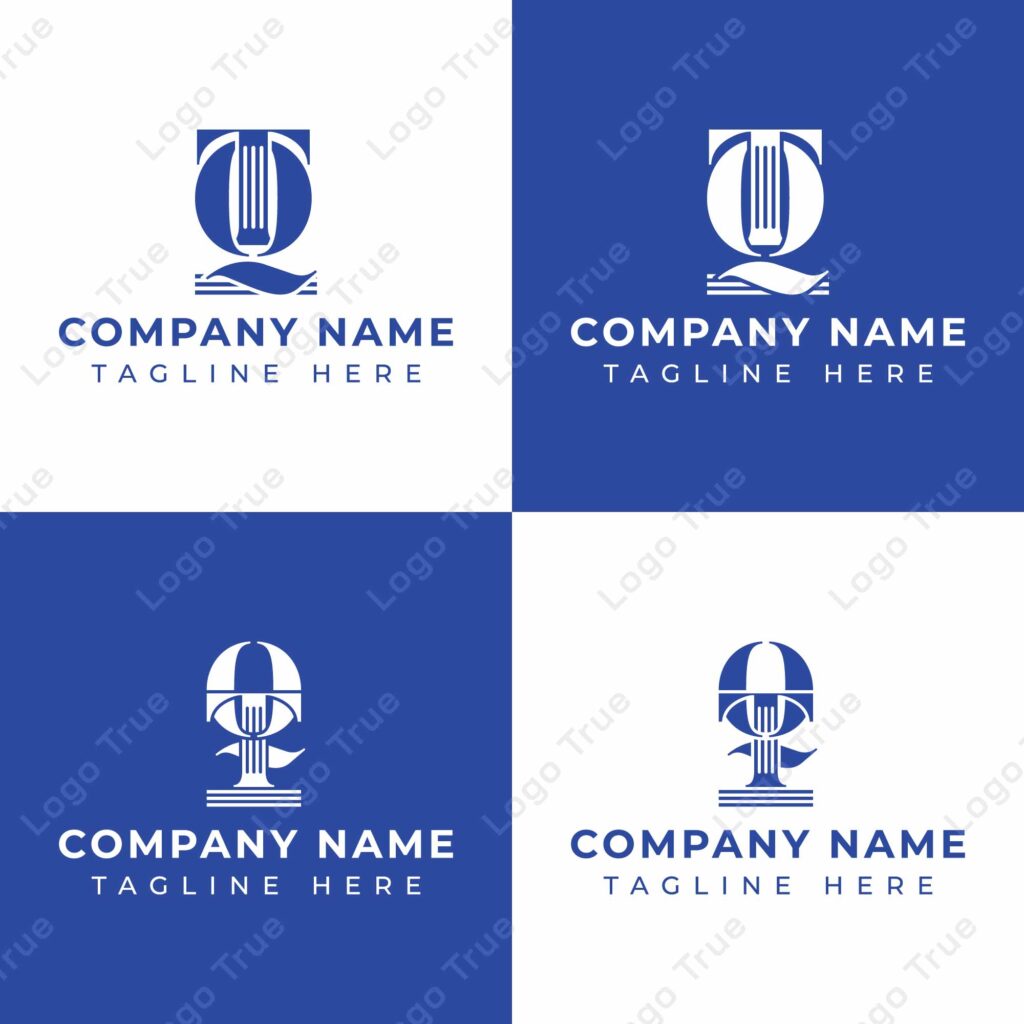 Letters QT and TQ Pillar Logo Set, suitable for business with TQ and QT related to Pillar Prayoga Cahya