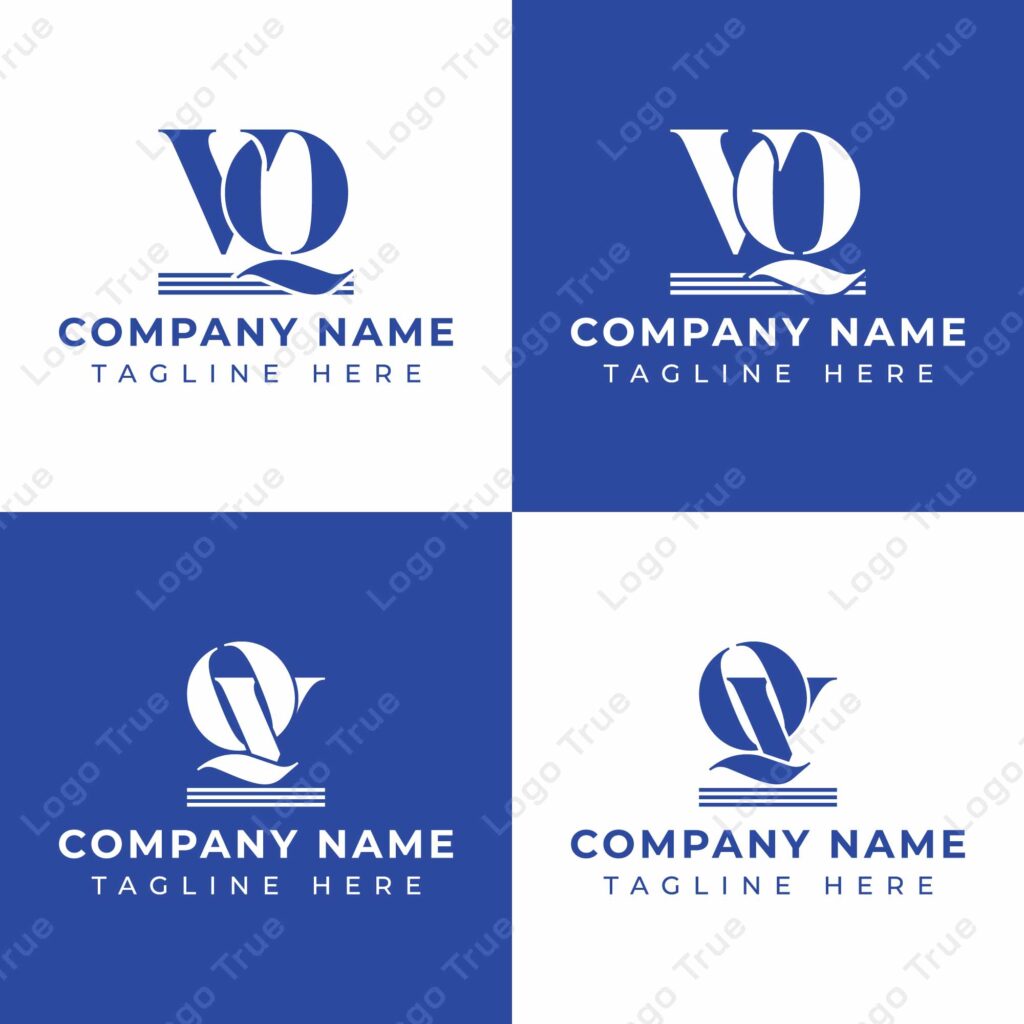 Letters QV and VQ Pillar Logo Set, suitable for business with VQ and QV related to Pillar Prayoga Cahya