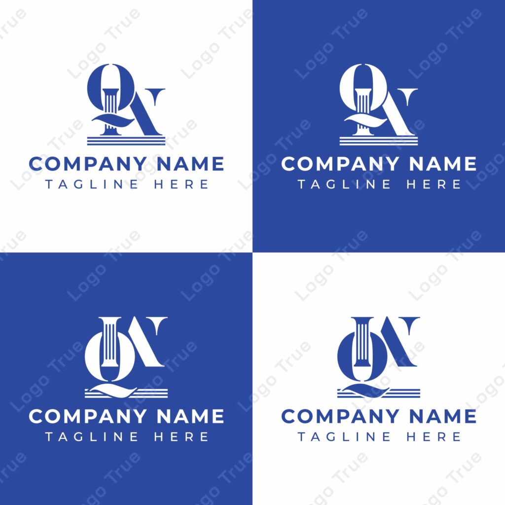 Letters QW and WQ Pillar Logo Set, suitable for business with WQ and QW related to Pillar Prayoga Cahya