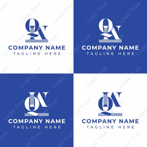 Letters QW and WQ Pillar Logo Set, suitable for business with WQ and QW related to Pillar Prayoga Cahya