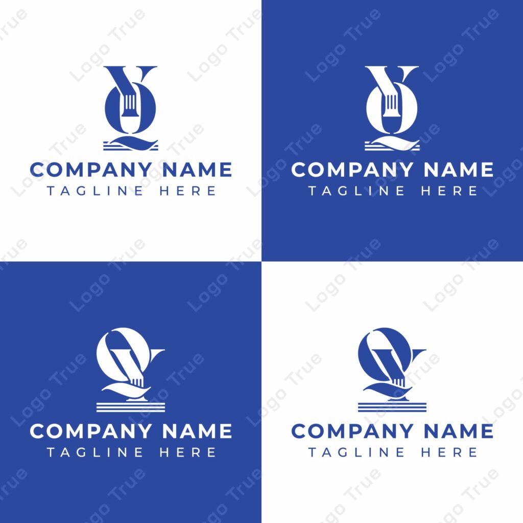 Letters QY and YQ Pillar Logo Set, suitable for business with YQ and QY related to Pillar Prayoga Cahya