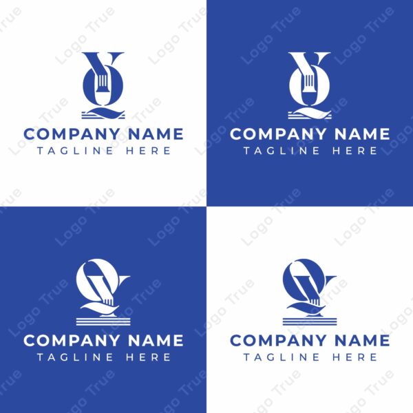 Letters QY and YQ Pillar Logo Set, suitable for business with YQ and QY related to Pillar Prayoga Cahya