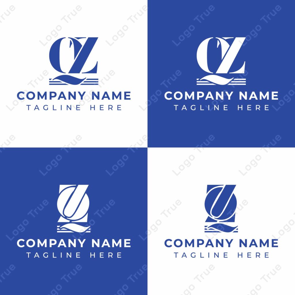 Letters QZ and ZQ Pillar Logo Set, suitable for business with ZQ and QZ related to Pillar Prayoga Cahya
