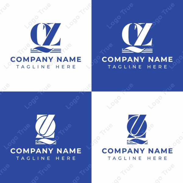 Letters QZ and ZQ Pillar Logo Set, suitable for business with ZQ and QZ related to Pillar Prayoga Cahya