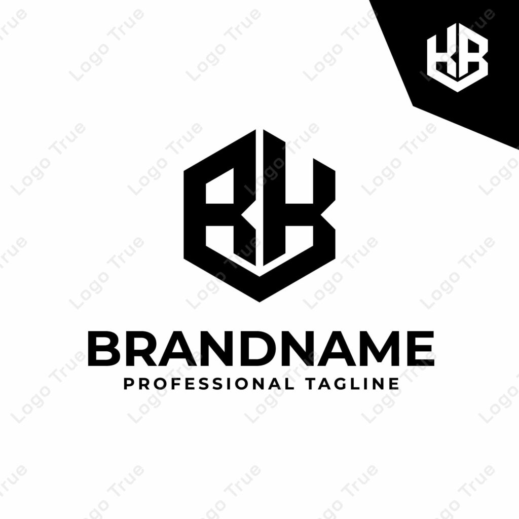 Letters RK KR BK KB Hexagon Logo, suitable for any business with RK KR BK KB initials Prayoga Cahya