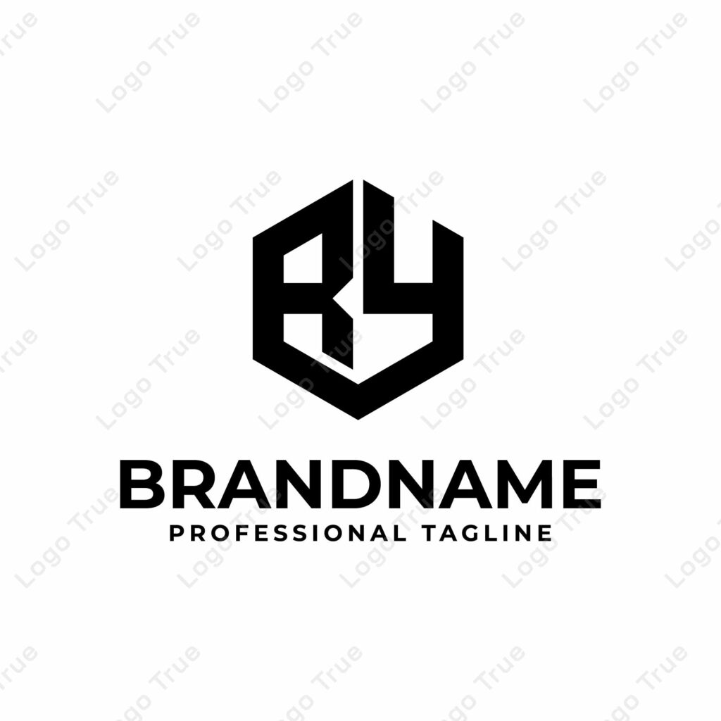 Letters RY BY Hexagon Logo, suitable for any business with RY YR BY YB initials Prayoga Cahya