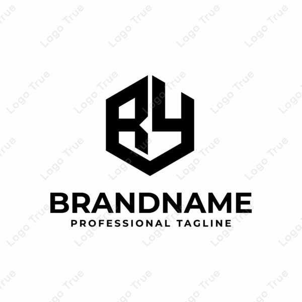 Letters RY BY Hexagon Logo, suitable for any business with RY YR BY YB initials Prayoga Cahya