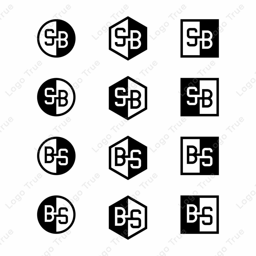 Letters SB and BS Positive and Negative Logo Set, suitable for any business Prayoga Cahya