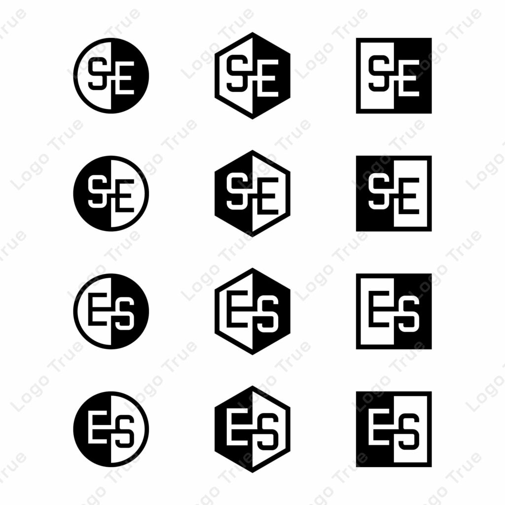 Letters SE and ES Positive and Negative Logo Set, suitable for any business Prayoga Cahya
