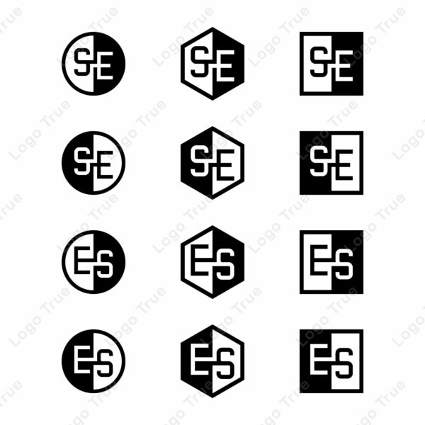 Letters SE and ES Positive and Negative Logo Set, suitable for any business Prayoga Cahya