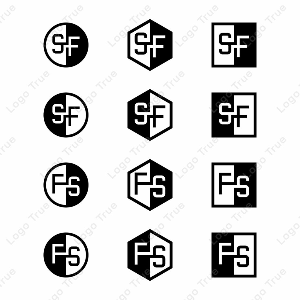 Letters SF and FS Positive and Negative Logo Set, suitable for any business Prayoga Cahya
