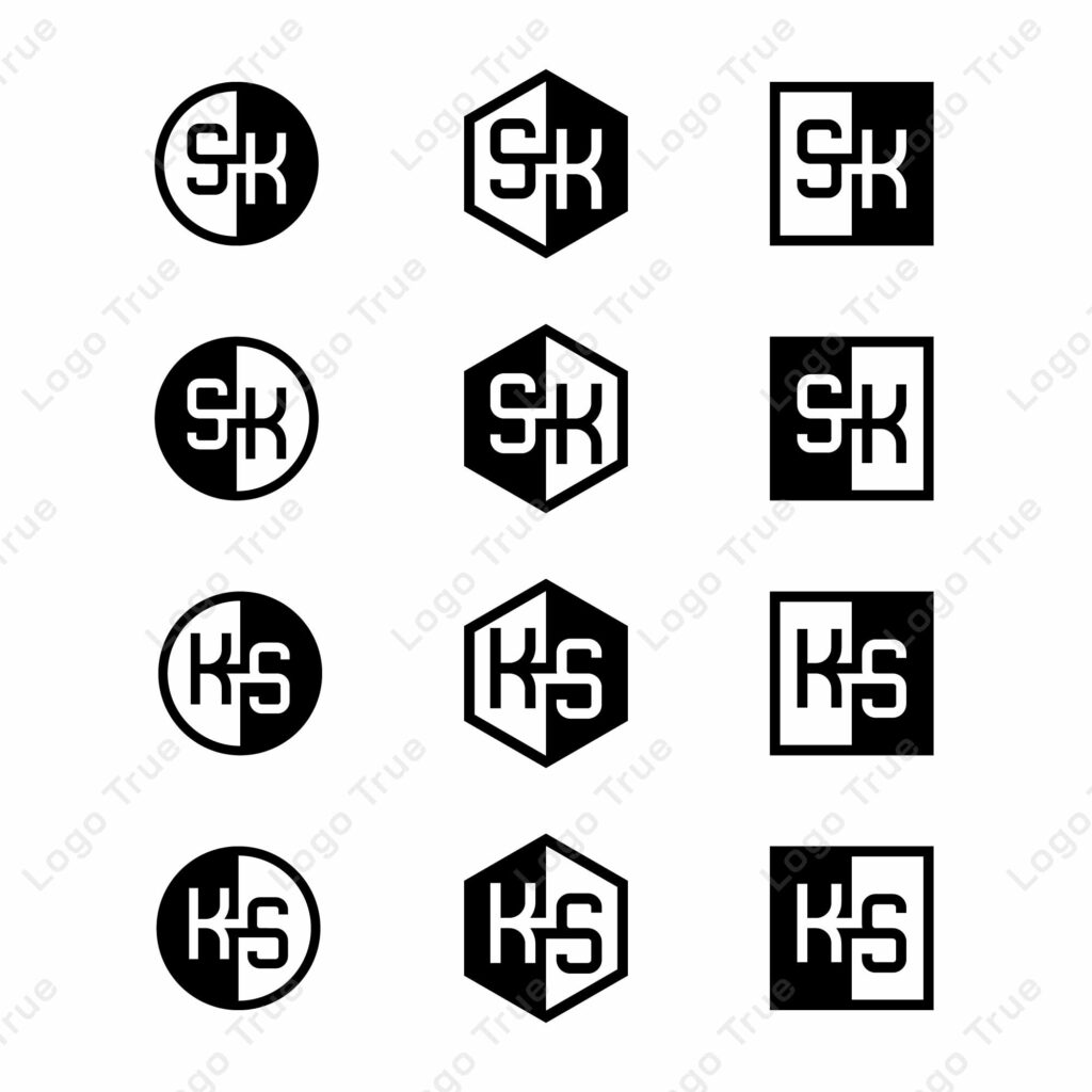 Letters SK and KS Positive and Negative Logo Set, suitable for any business Prayoga Cahya
