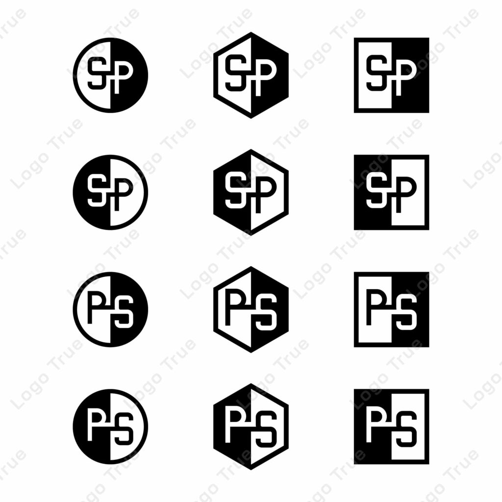 Letters SP and PS Positive and Negative Logo Set, suitable for any business Prayoga Cahya