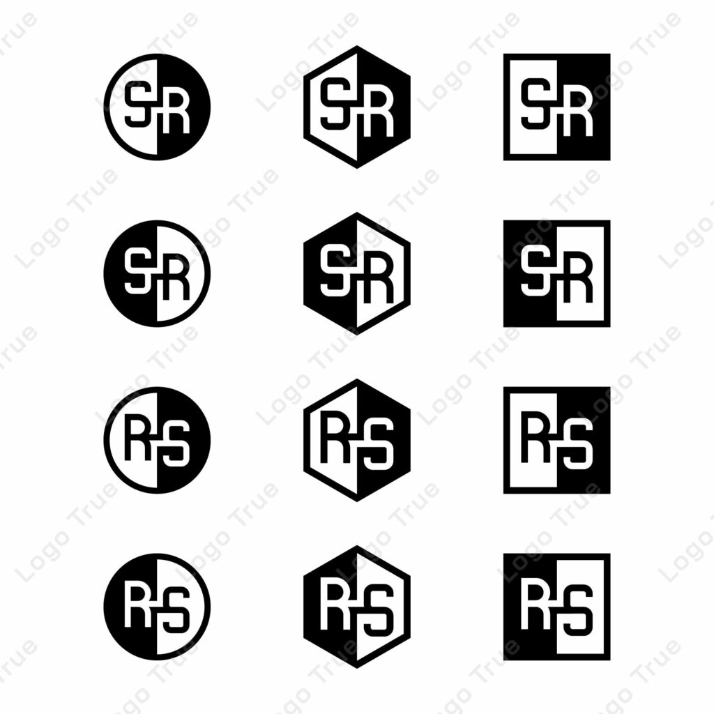 Letters SR and RS Positive and Negative Logo Set, suitable for any business Prayoga Cahya