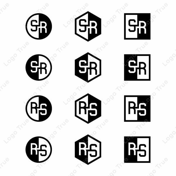 Letters SR and RS Positive and Negative Logo Set, suitable for any business Prayoga Cahya