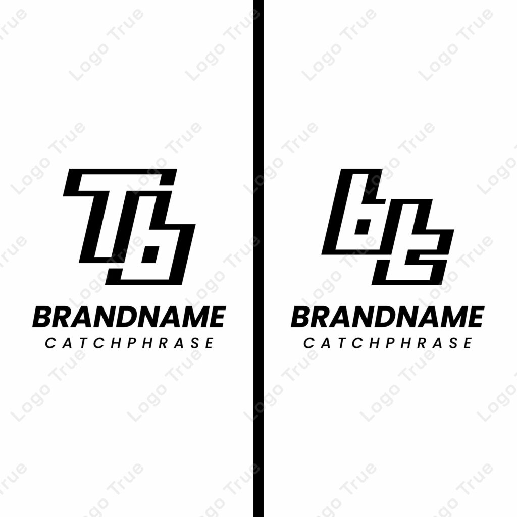 Letters TB and BT Monogram Logo, suitable for any business with BT or TB initials Prayoga Cahya