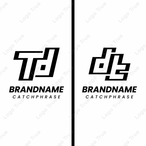 Letters TD and DT Monogram Logo, suitable for any business with DT or TD initials Prayoga Cahya