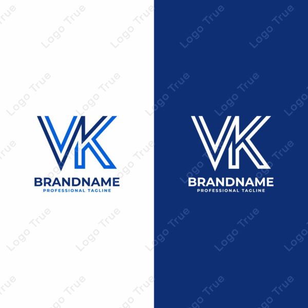 Letters VK Line Monogram Logo, suitable for business with KV or VK initials Prayoga Cahya