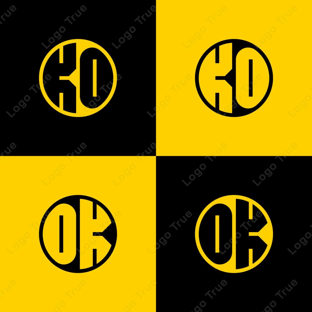 Simple KO and OK Letter Circle Logo Set, suitable for business with JK and KJ initials Prayoga Cahya