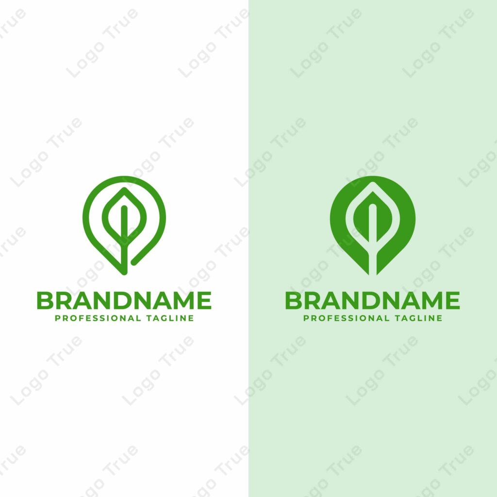 Leaf Location logo set, symbolizing eco-friendly destinations, sustainability, and environmental awareness Prayoga Cahya