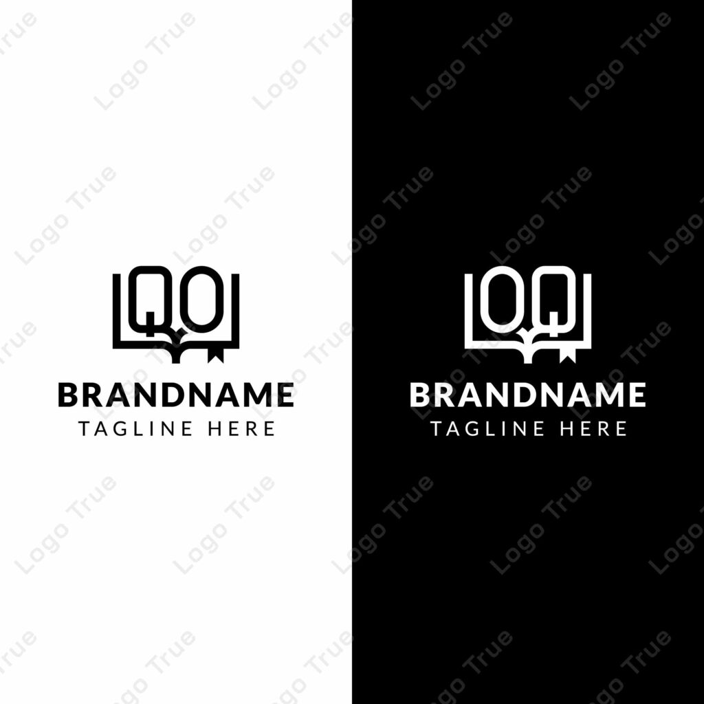 Letters QO and OQ Book Logo, suitable for business related to book with OQ or QO initials Prayoga Cahya