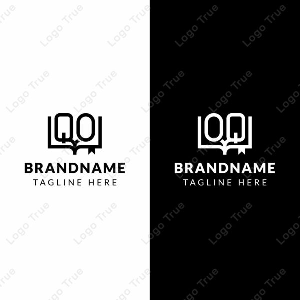 Letters QO and OQ Book Logo, suitable for business related to book with OQ or QO initials Prayoga Cahya